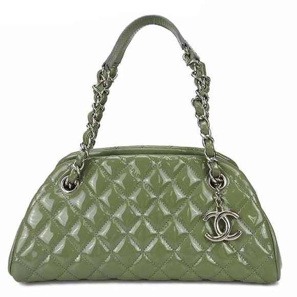 CHANEL Handbags - Chanel Chain Handbag Mademoiselle Coco Mark Green CHANEL GREEN No. 14 Enamel ...